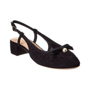 Dior Ballet Quilted Suede Slingback Pump, Black